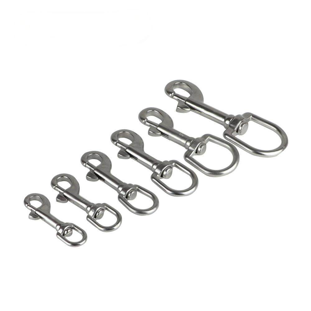 304 316 Stainless steel dog chain head single head hook Rotary sailboat spring hook Pet leash hook diving hook