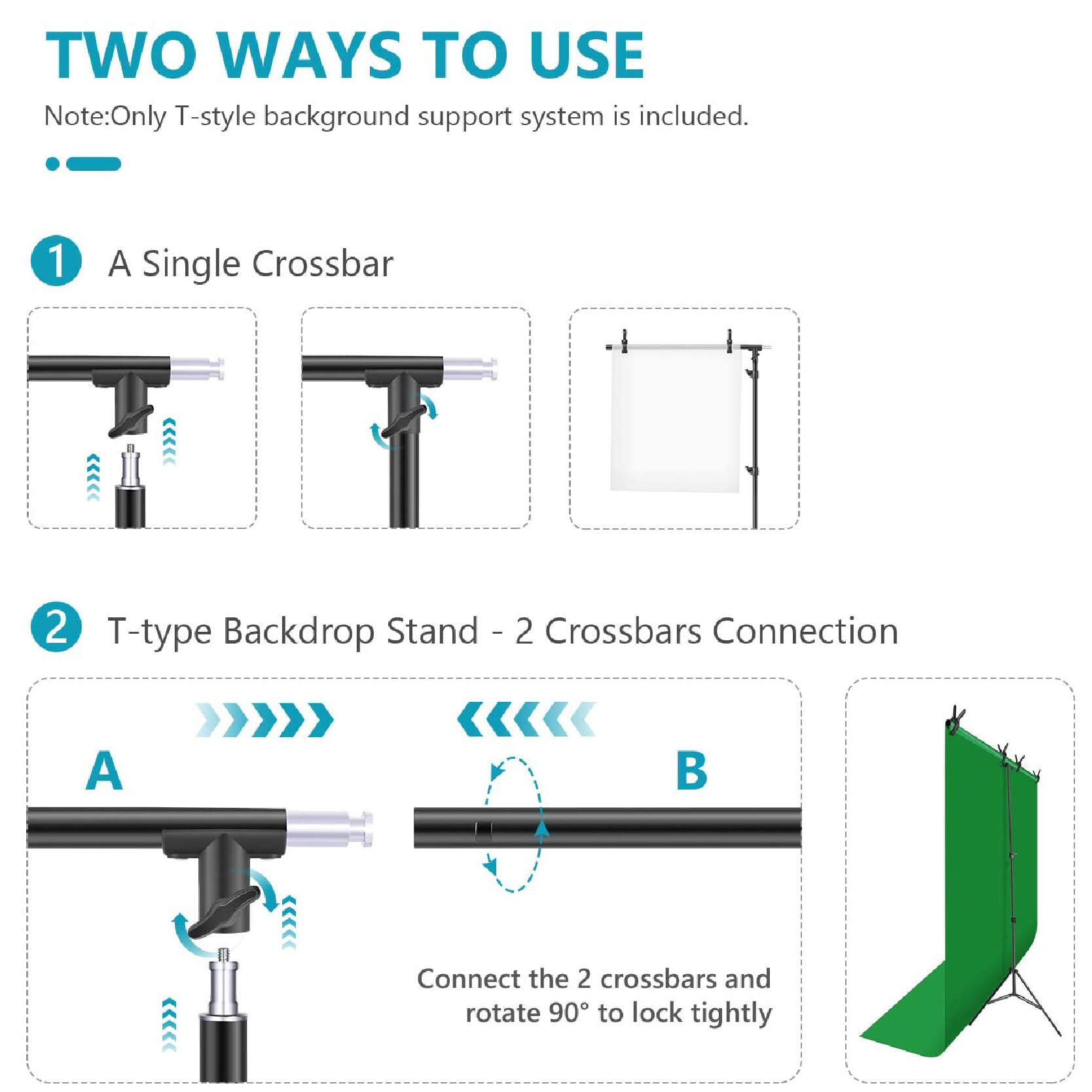 t-shape background backdrop stand, photo backdrop stand kit, photography backdrop stand kit, telescopic backdrop stand kit