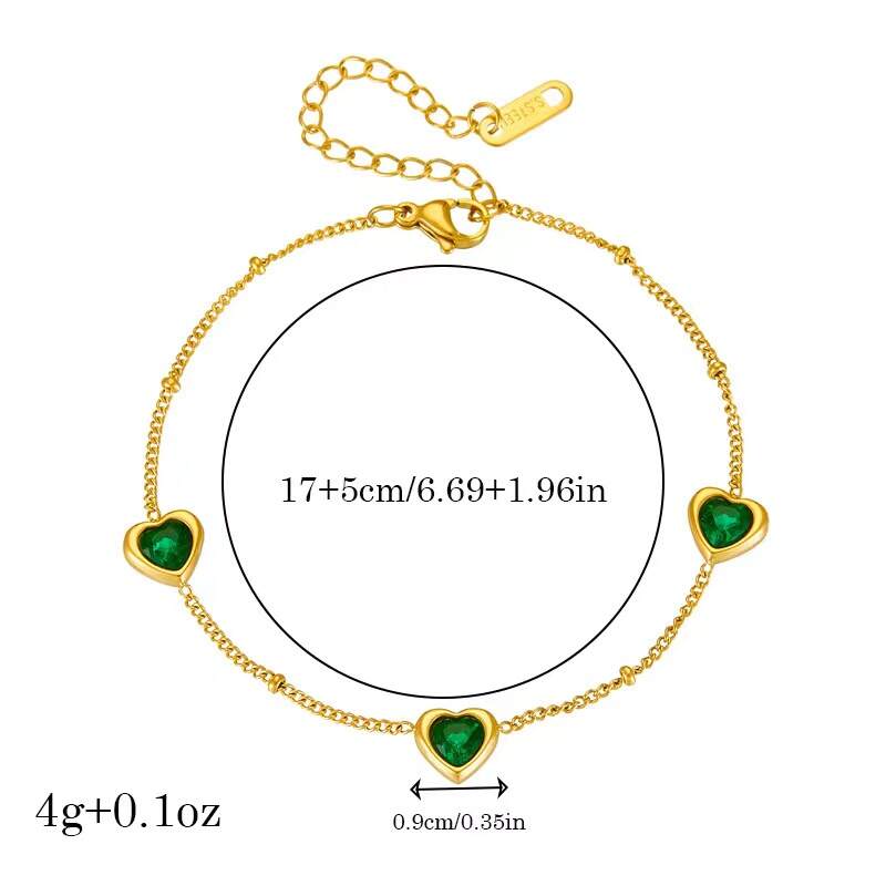 Europe and the United States fashion simple matching diamond heart stainless steel gold-plated chain accessory bracelet