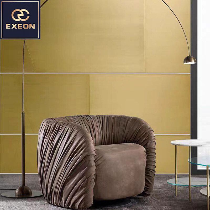 Italian minimalist luxury matte leather modern sofa