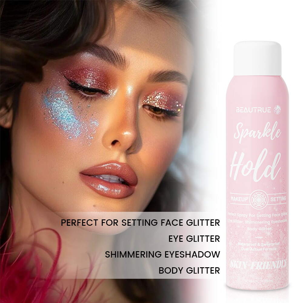 YOUR LOGO Sparkle Hold Spray For Face Hair and Body Long-Lasting Hold