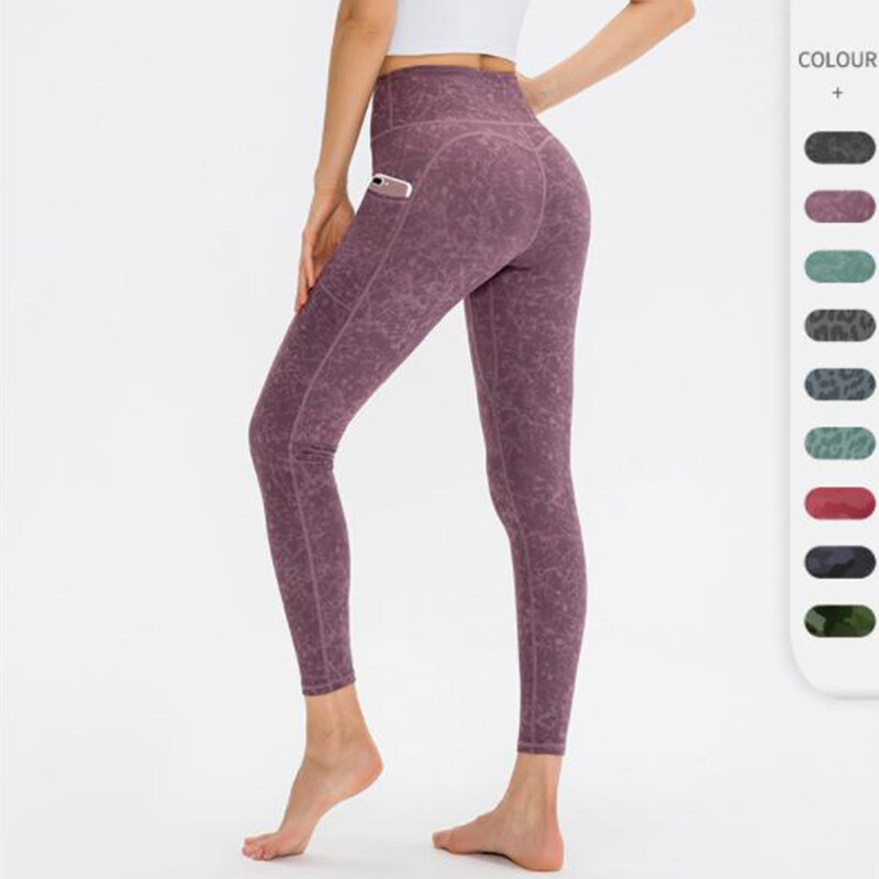 Everyday High Waisted Side Pocket Print 7/8 Leggings