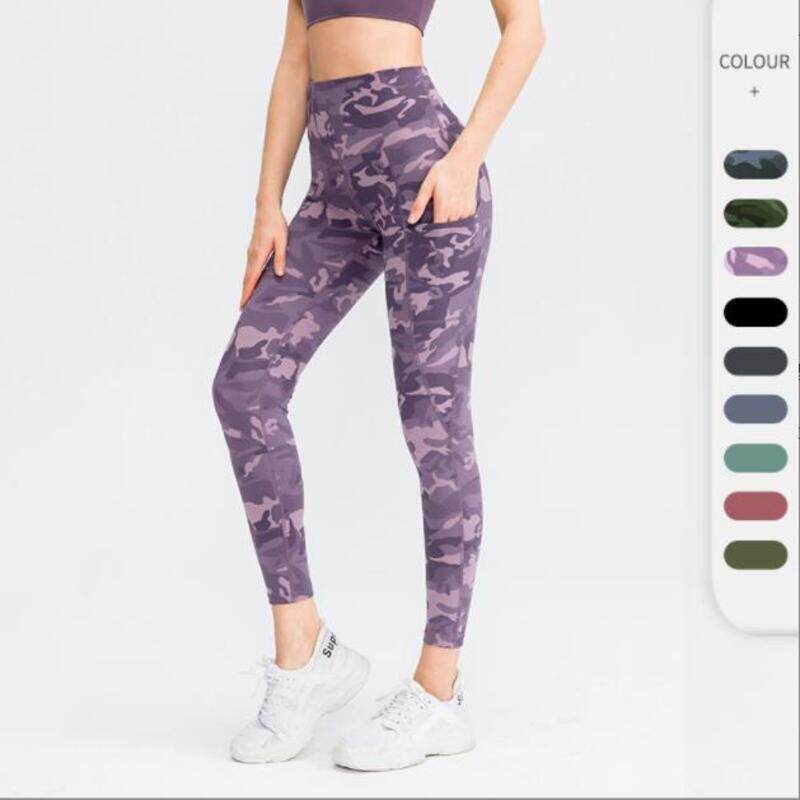 Print High Waisted Tummy Control Side Pocket Shaping Training Leggings