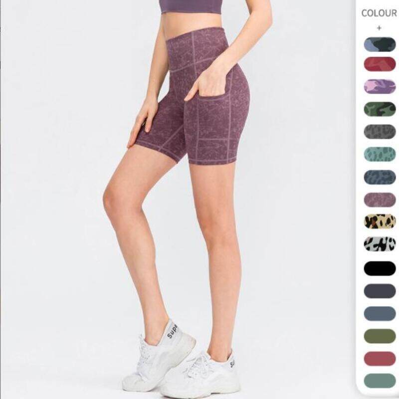 High Waisted Side Pocket Running Biker Shorts