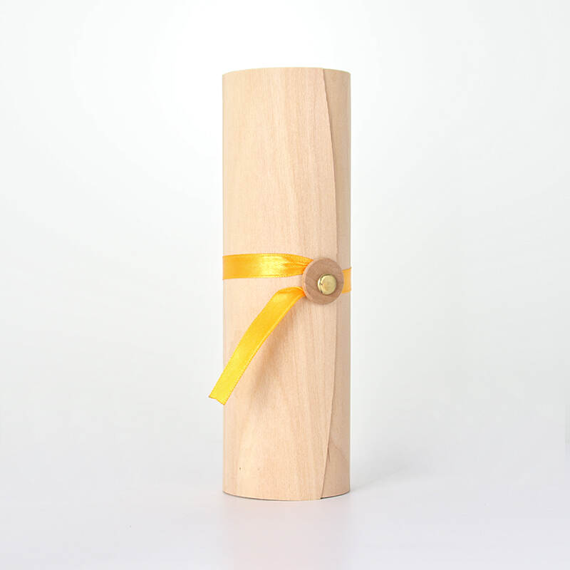 Cylinder Shape Birch Wood Box Customized Wooden Box for Skincare and Cosmetic Bottles and Jars