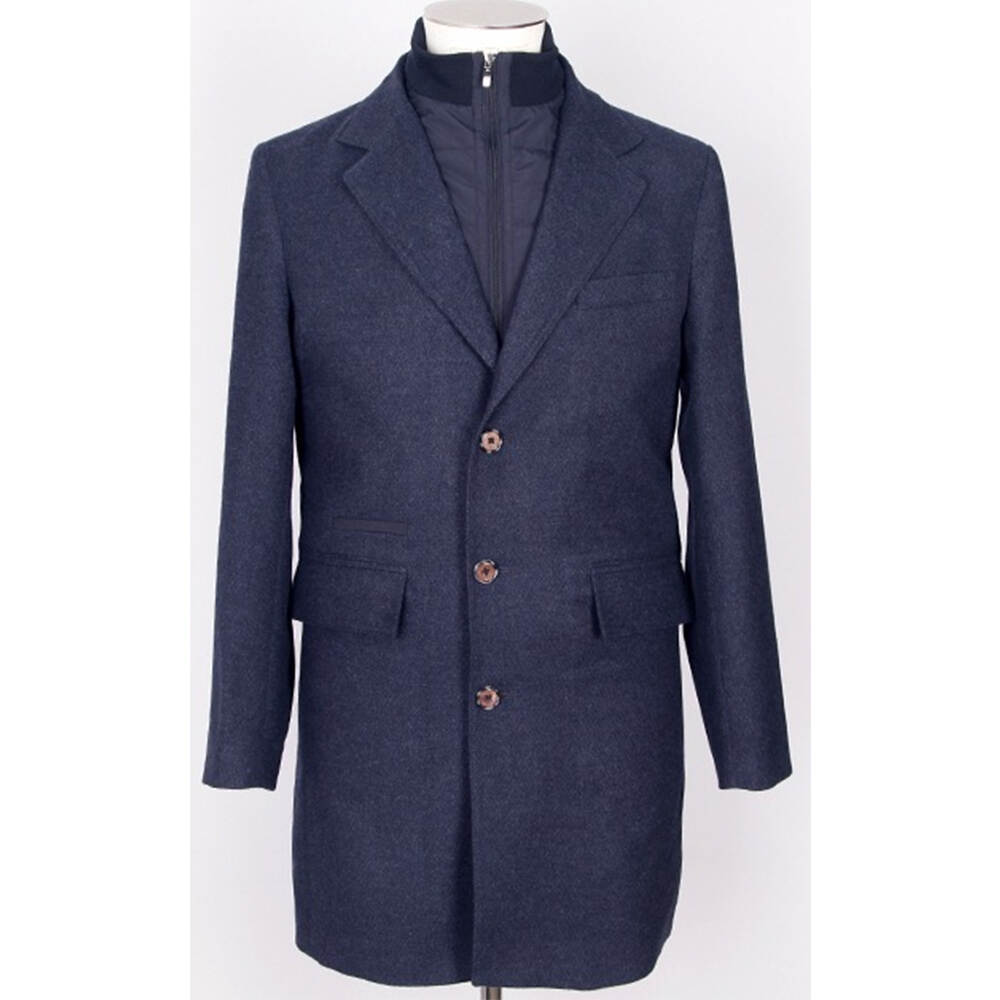 Men's Navy Long Coat Jacket