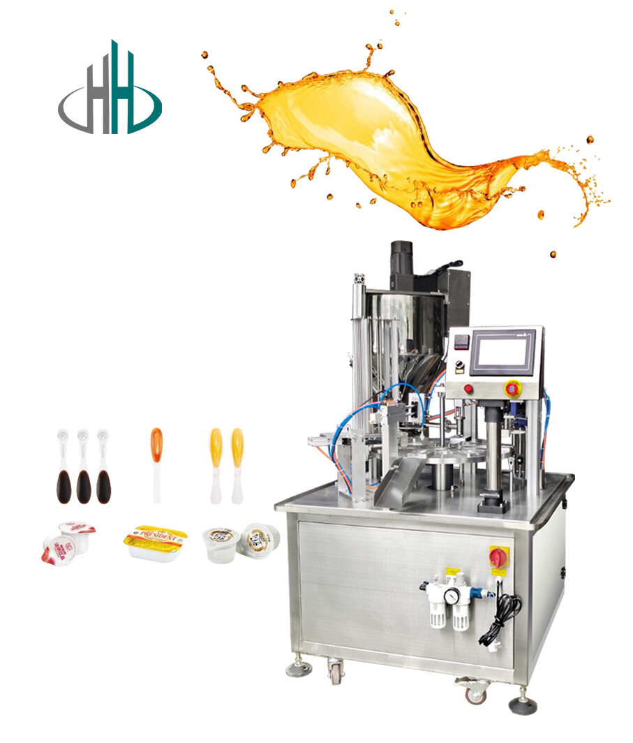 Full -automatic honey spoon filling cup seal machine