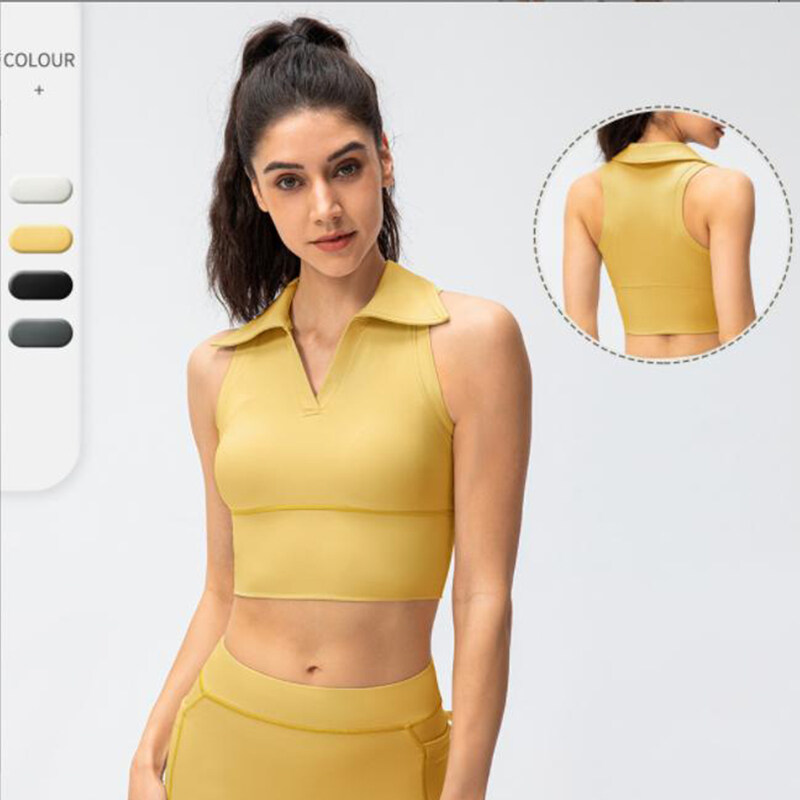 Airy Collared Racerback Cool Touch Cropped