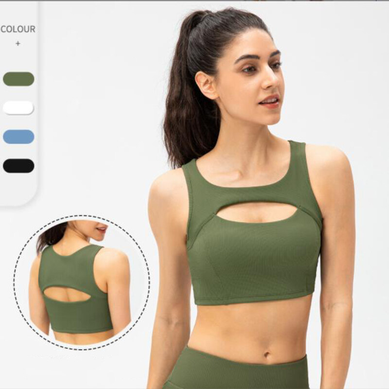 Round Neck Cut Out Sports Top Sport bra