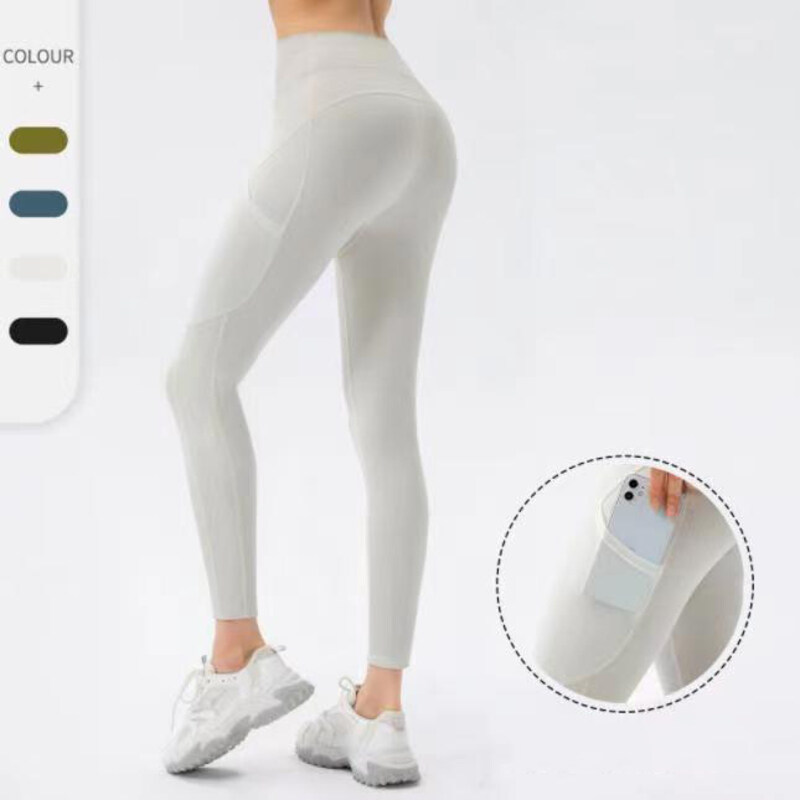 High Waisted Tummy Control Mesh Side Pocket Shaping Training Leggings