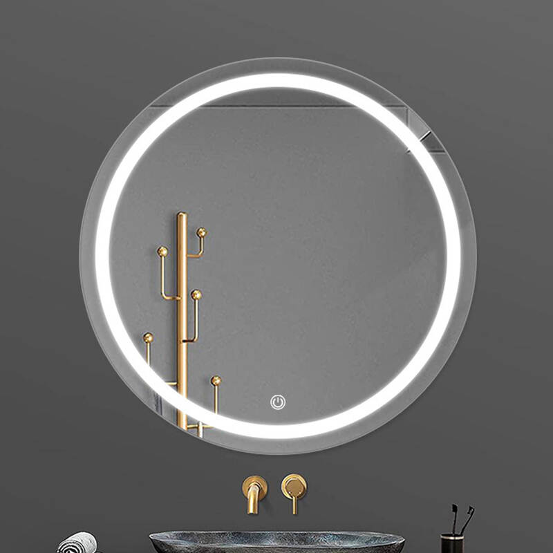 Custom Made Bathroom LED mirror smart touch backlight hanging makeup oval LED light wall mirror