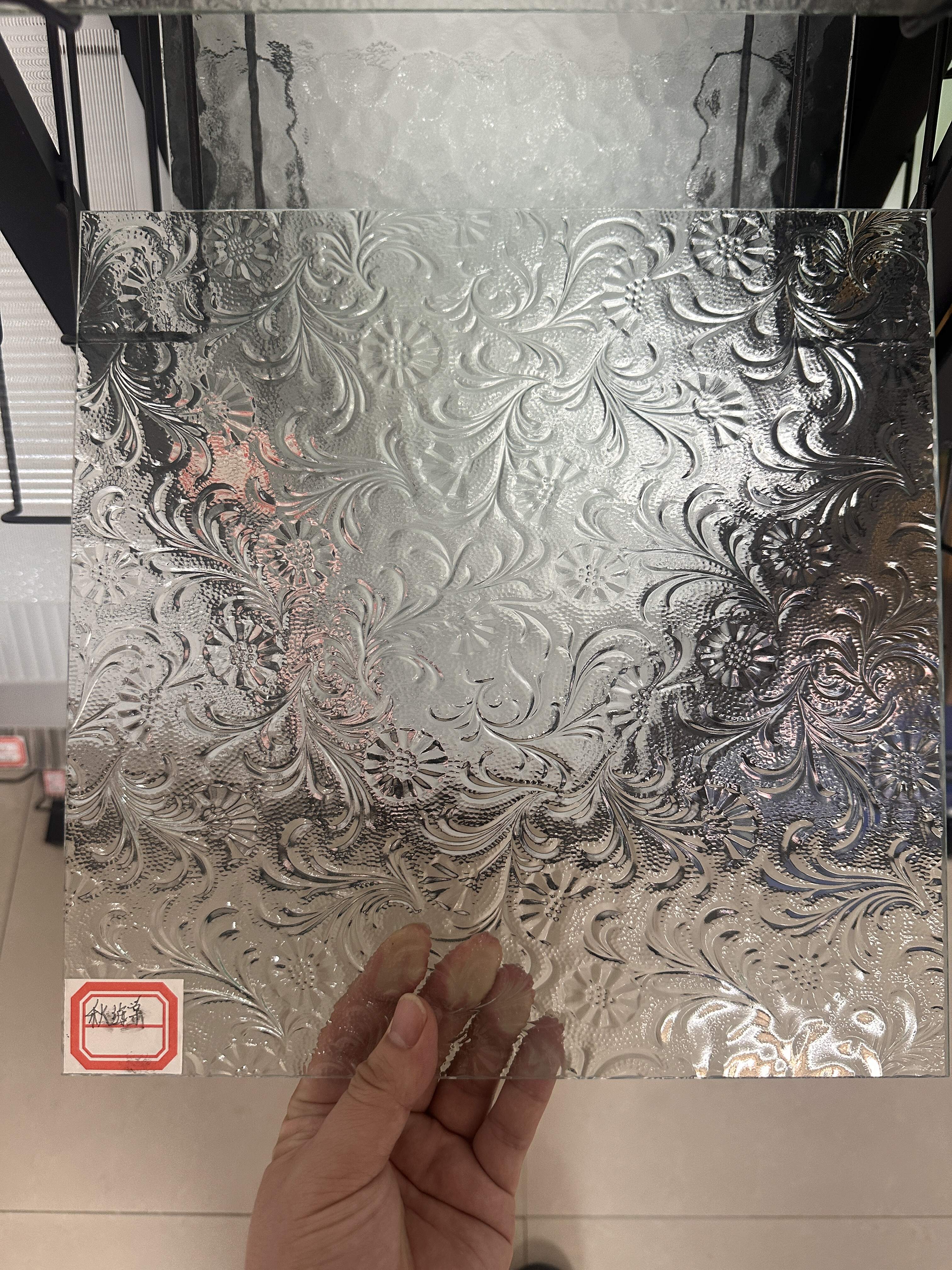 Low price wholesale tempered embossed glass, rolled glass, novel surface square glass