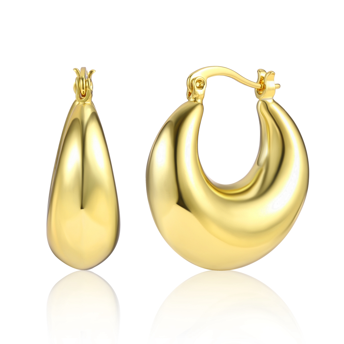 Chunky Hoop Earrings Gold Plated Jewelry