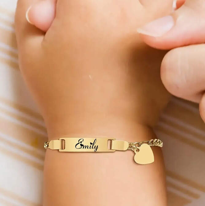 Cross-border European and American children's stainless steel bracelet can be engraved blank card adjustable bracelet wholesale