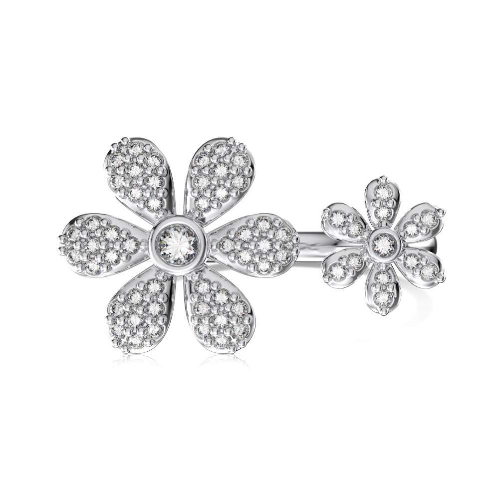 daisy flower rings, open rings, adjustable 925 silver rings