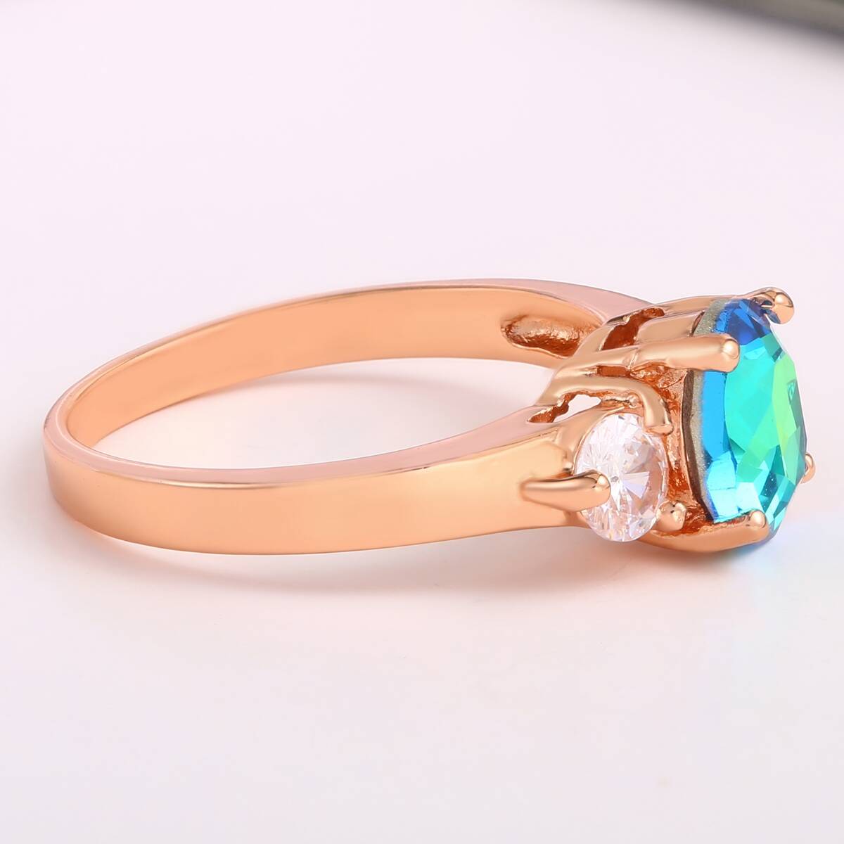 rose gold ring;zirconia ring;Customized rose gold ring design