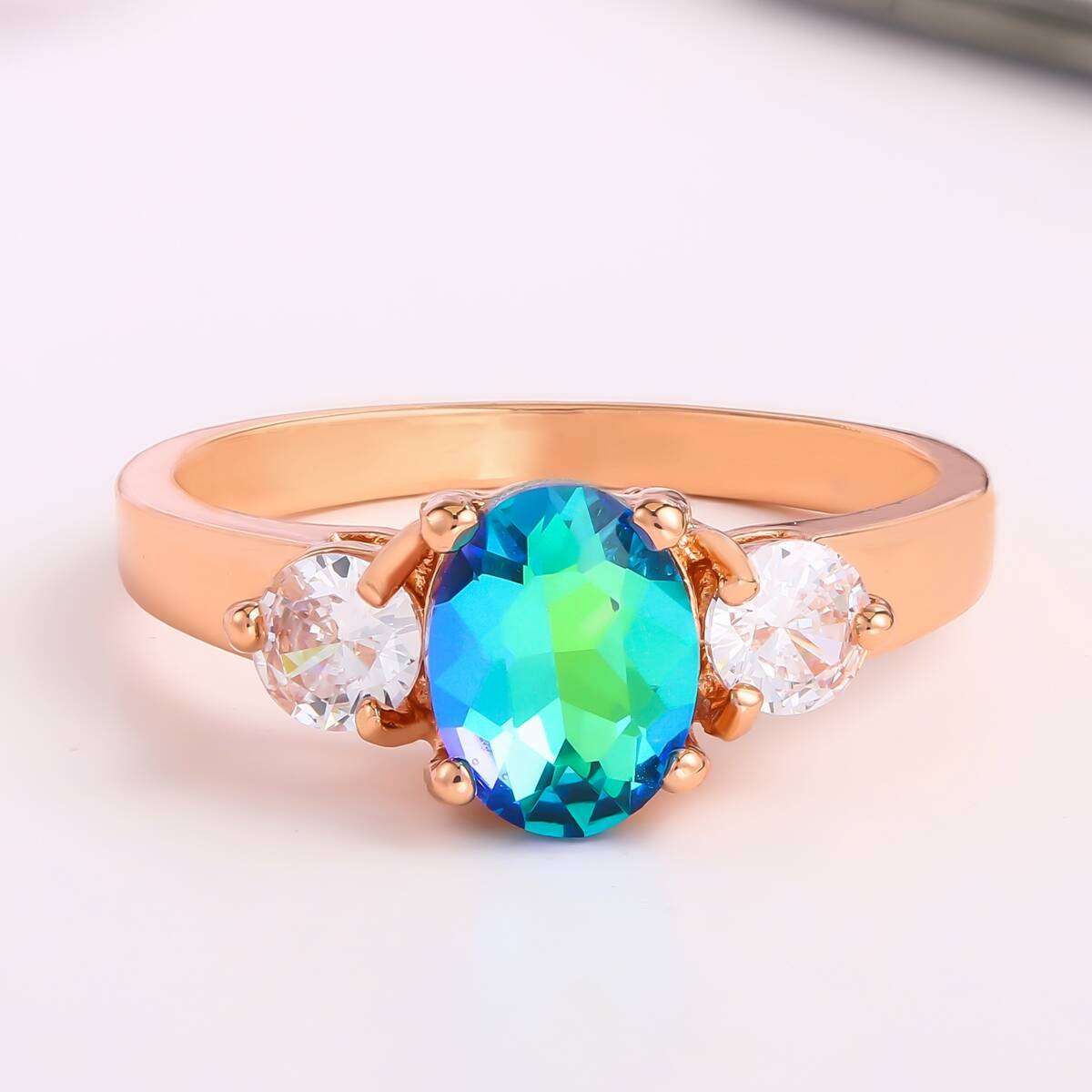 rose gold ring;zirconia ring;Customized rose gold ring design