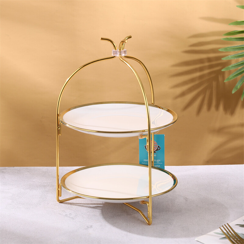 afternoon tea cake stand, high tea cake stand, gold tiered dessert stand