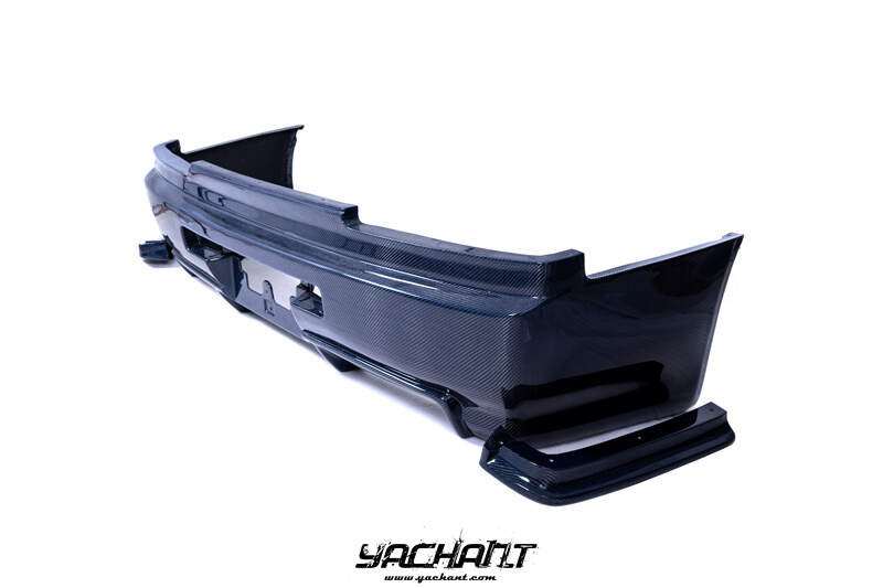 YCR34054BLCF 1999-2002 Nissan Skyline R34 GTR Nismo Z-Tune Style Rear Bumper with Spats Blue Carbon Weave (6).jpg