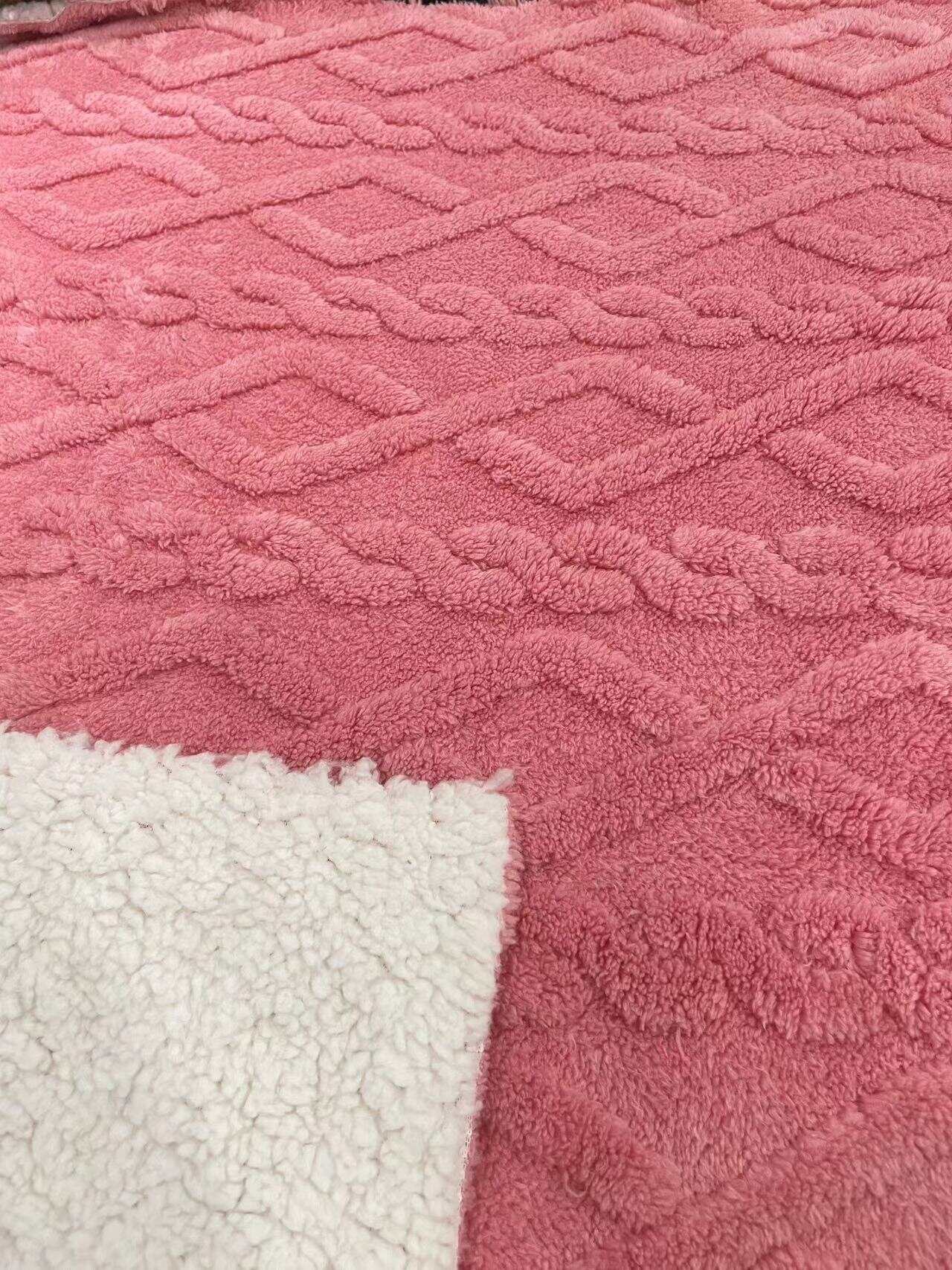 Jacquard sherpa fleece fabric manufacturer in China