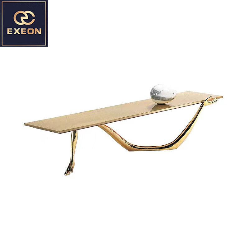 Luxury Italian light luxury furniture pure copper coffee table