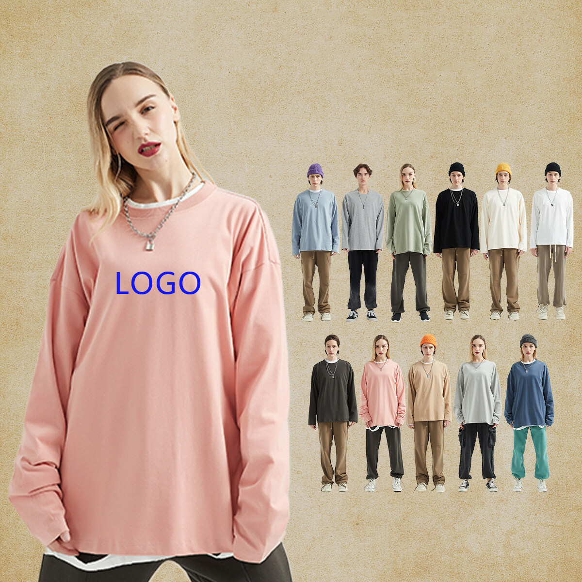 Blank Custom Logo Long Sleeve Cotton Unisex T Shirt