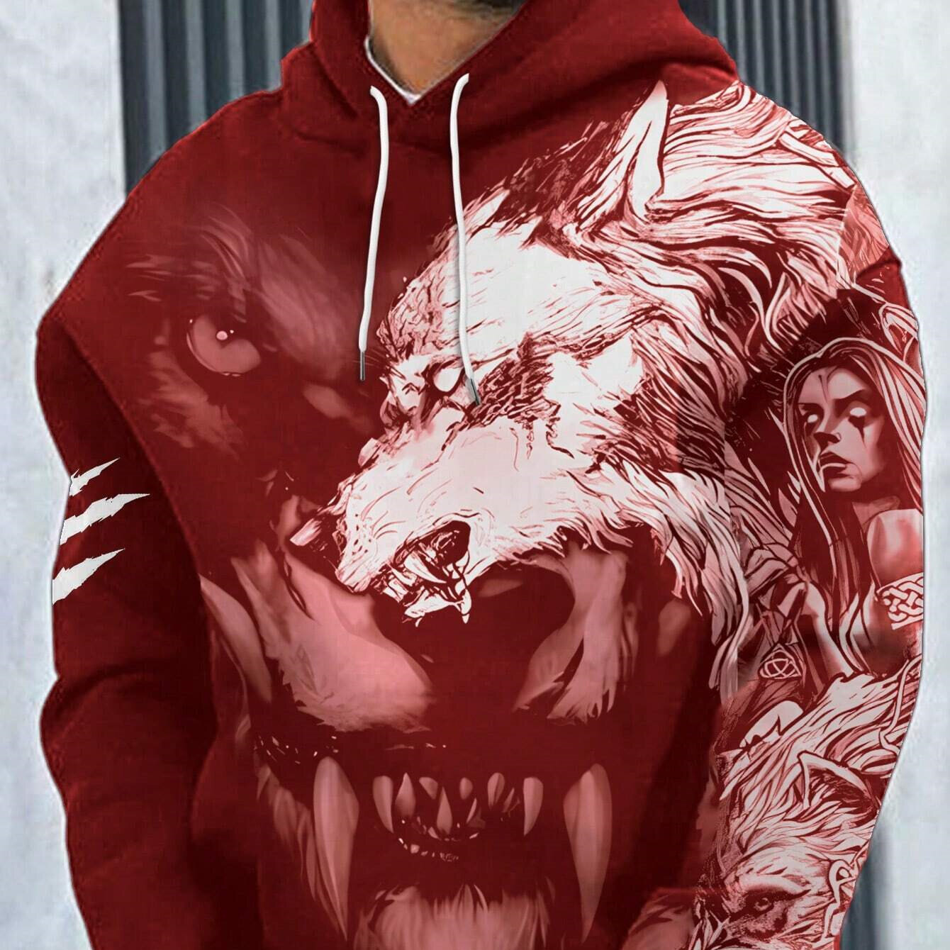 Manfinity LEGND Men's Printed Drawstring Hoodie