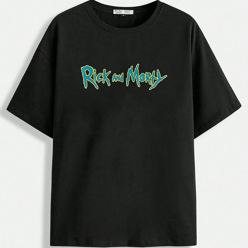 Rick and Morty X Men Cartoon And Letter Graphic Drop Shoulder Tee