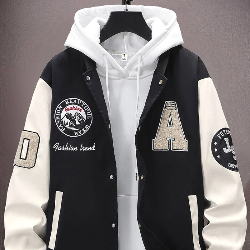 Manfinity Sporsity Men 1pc Letter Graphic Colorblock Varsity Jacket