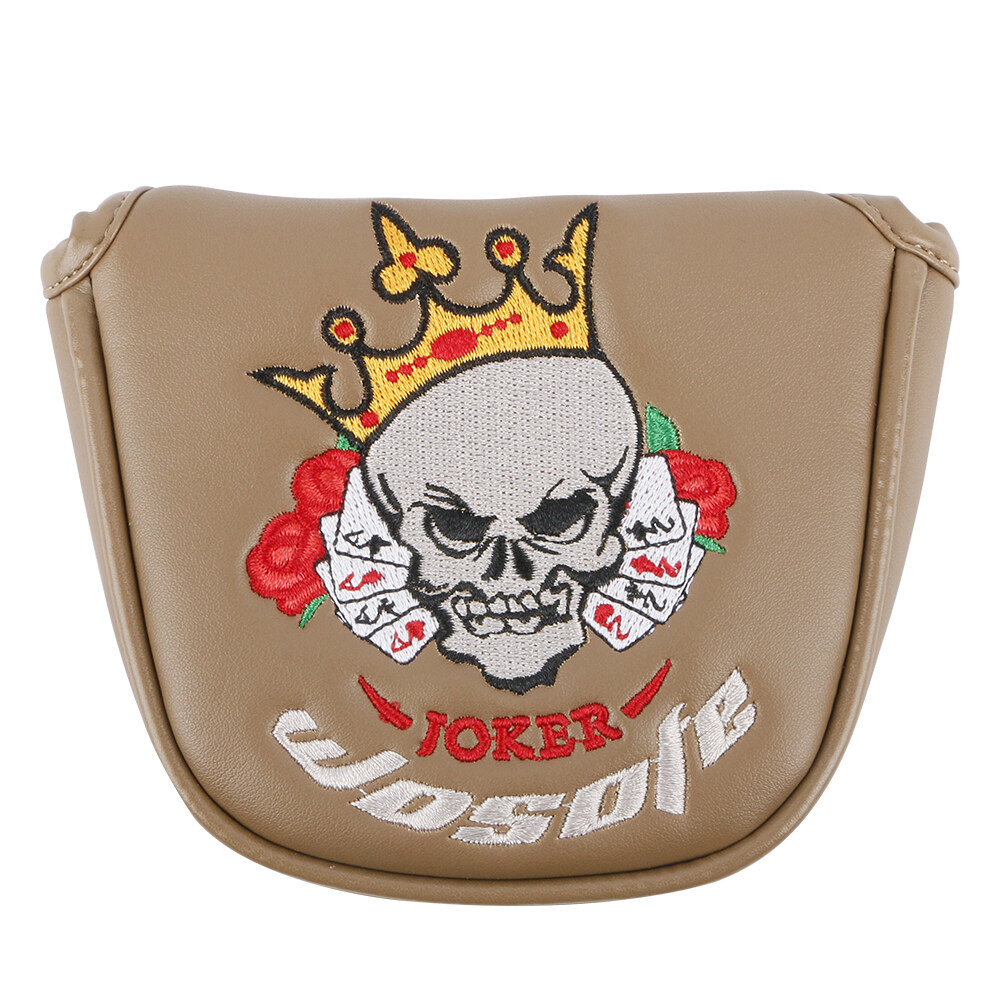 TB21 Golf Putter Head Cover Club Cap Cover Pu Protective Cover Skull Poker Poature Cross Border การขายโดยตรงจากโรงงาน