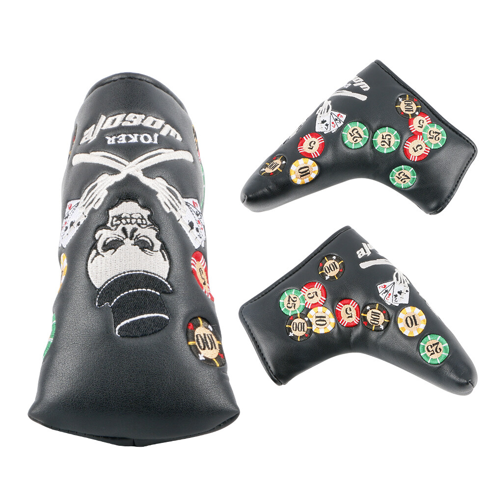 TB23 Golf Putter Cap Cover Club Cap Pu Protective Cover Skull Poker Mönster gränsöverskridande Ny fabriksdirektförsäljning