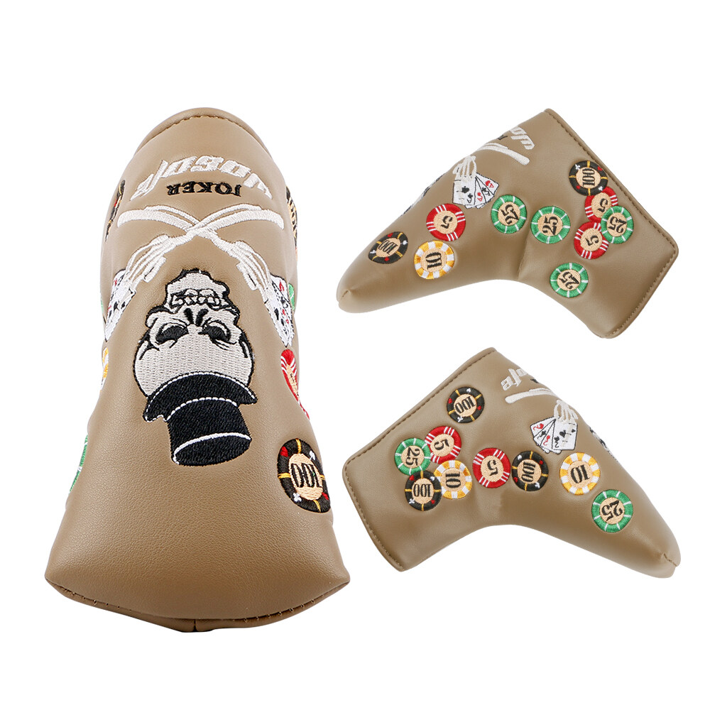 TB24 Golf Putter Cap Cover Club Cap Cover PU Protective Cover Skull Poker Mẫu giao diện xuyên biên giới mới bán hàng trực tiếp