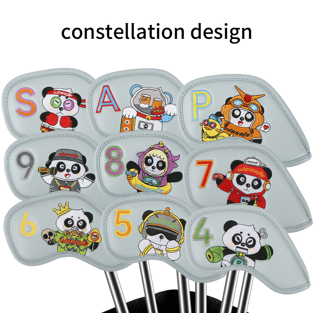 IR21 Golf Irons Cover Club Cap Cover Cover Panda Pattern Design PU Club di alta qualità Copertura calda Copertura Clort-Border Sale