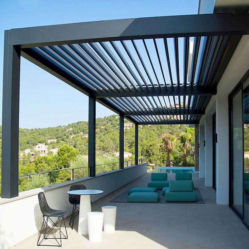 Outdoor Sunshade Patio Exterior Gazebo Bioclimatic Motorized Aluminium Pergola