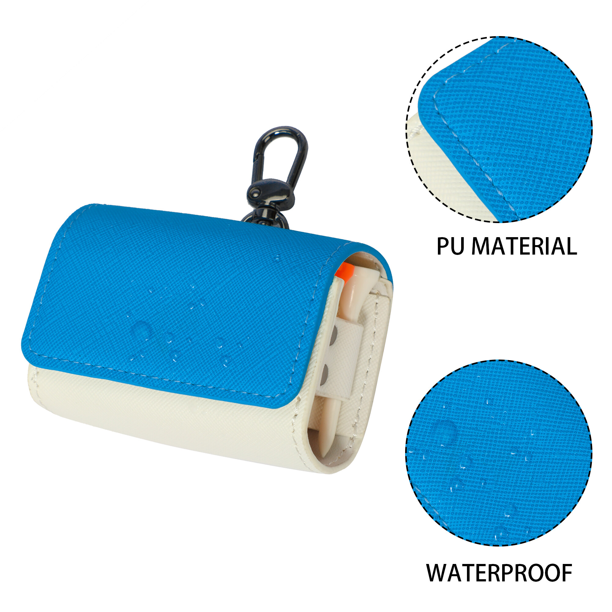 QB-05 Golf Ball Bag Ball Small Ball Bag Splicing Pu Small Ball Baggolf Portable Penyimpanan Porys-Border Hot Sale