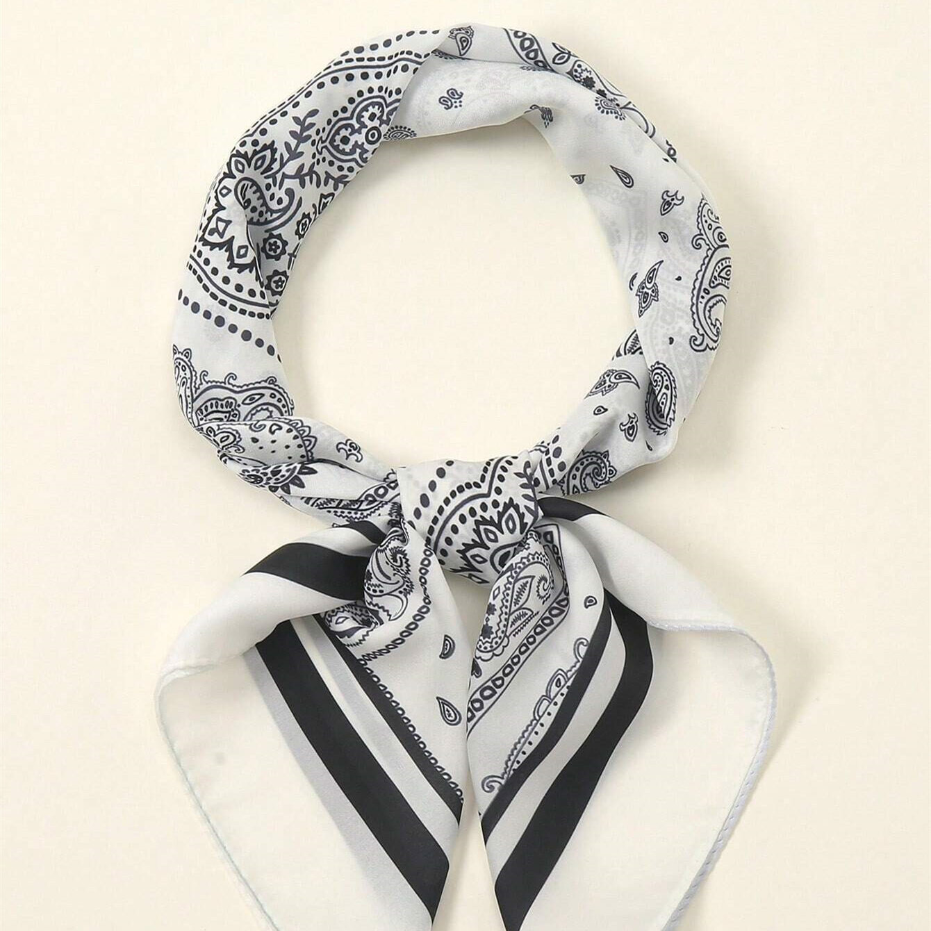 1pc Simple Printed 70*70cm Bandana Square Scarf For Women