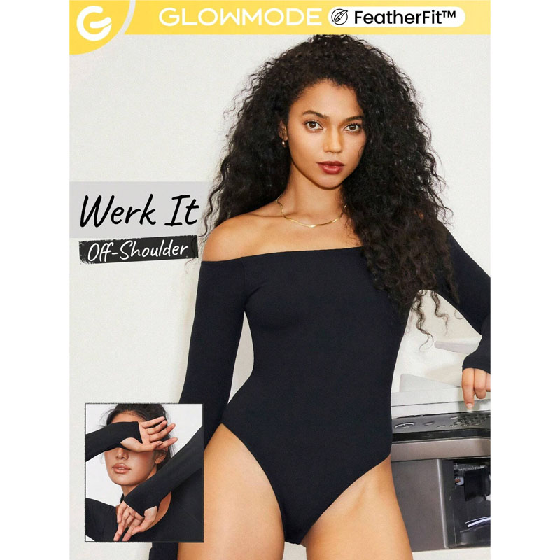 GLOWMODE FeatherFit™ Glowgetter Off-Shoulder Bodysuit