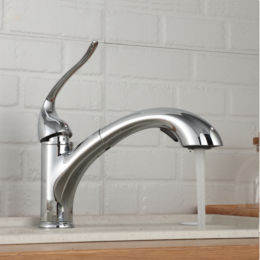 Modern kitchen pull out single handle stainless steel sink faucet bathroom basin taps with snake style spout sprayer for travel