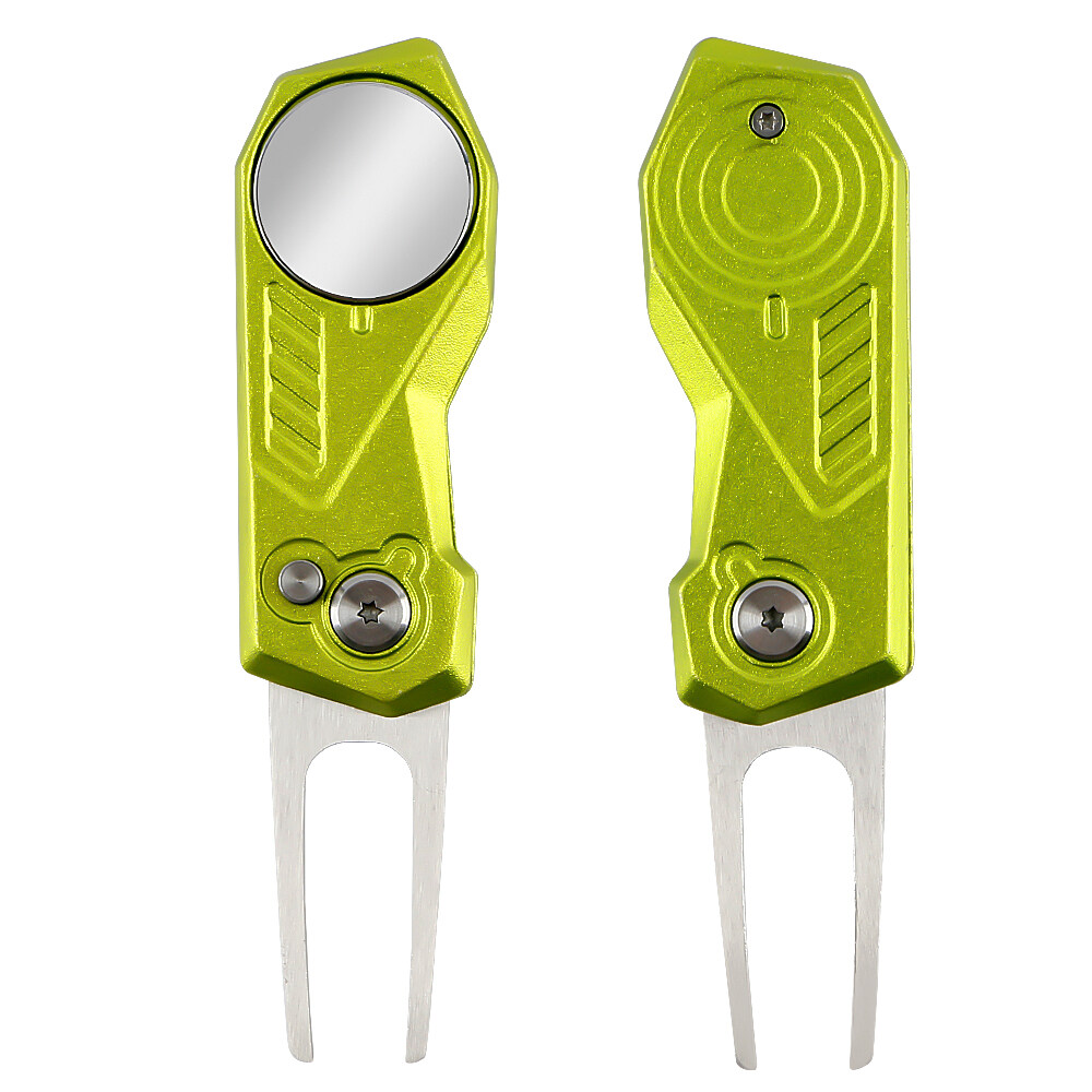 DV05 Golf Green Fork Piegatura pieghevole Alluminio FORCHIO PROPRITÀ Strumento FORCO STRUMENTO ATTENZIONI Accessori Copia di vendita a caldo