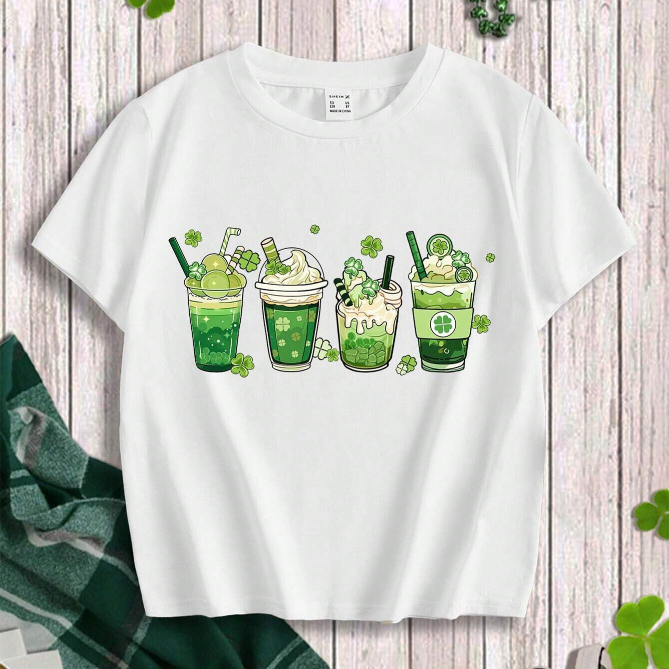 Family Outfits,Casual Simple Short Sleeve Cartoon Print T-Shirt