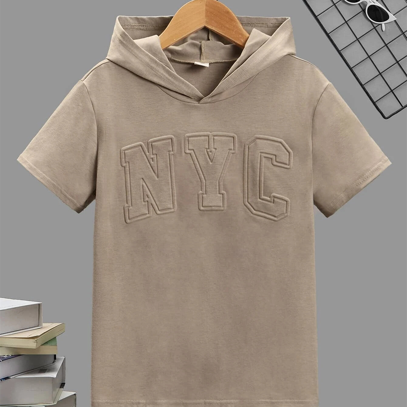 Tween Boy Letter Graphic Hooded Tee