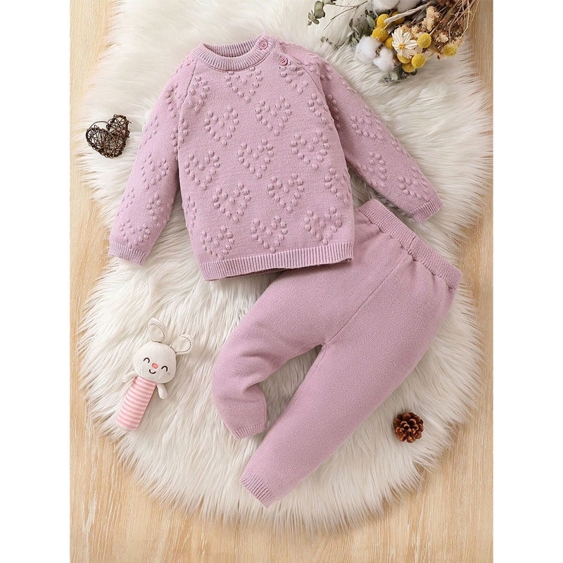 Baby Girl Solid Sweater & Knit Pants