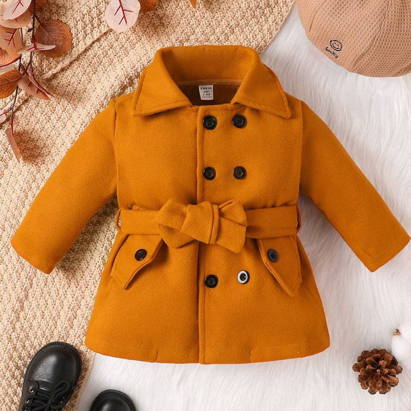 Baby Boy Double Breasted Belted Coat