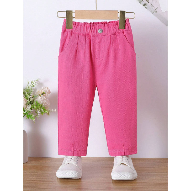 Baby Girl Paperbag Waist Straight Leg Jeans