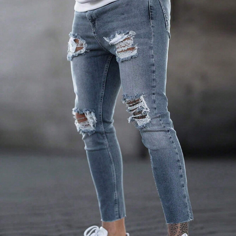 Men's Fashionable Vintage Ripped Jeans