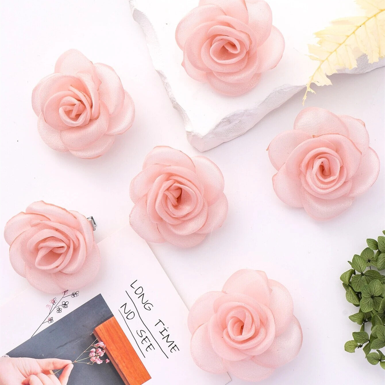 6pcs Flower Decor Hair Clip Cute