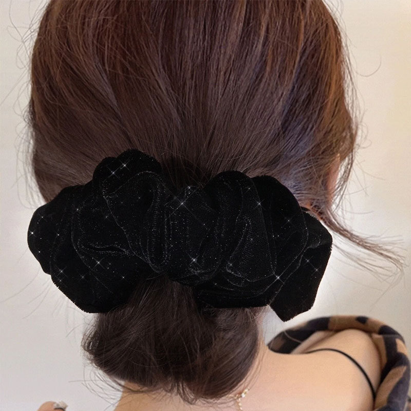 1pc Women Thin Shiny Velvet Hair Scrunchie