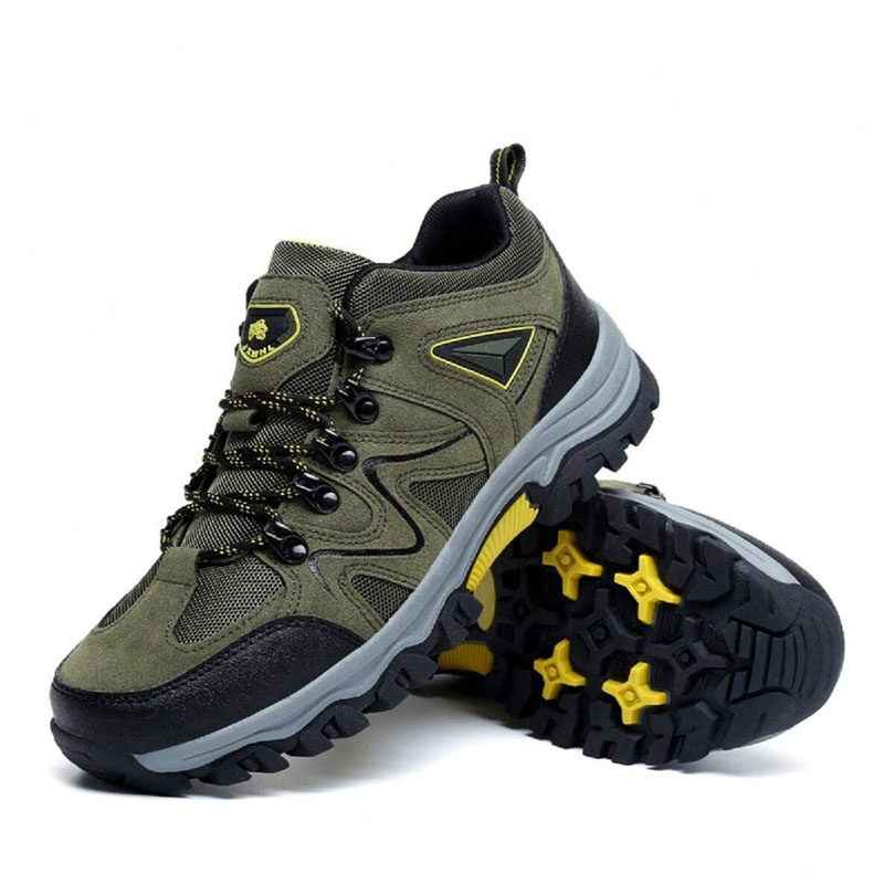 Men Lace-Up Thick Sole Low-Cut Sports Trekking Shoes