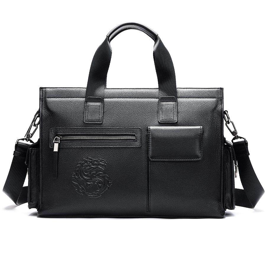 NIUCUNZH Luxury Genuine Leather Men Messenger Bag Briefcases Business Office Laptop Briefcase Leather Briefcase Men