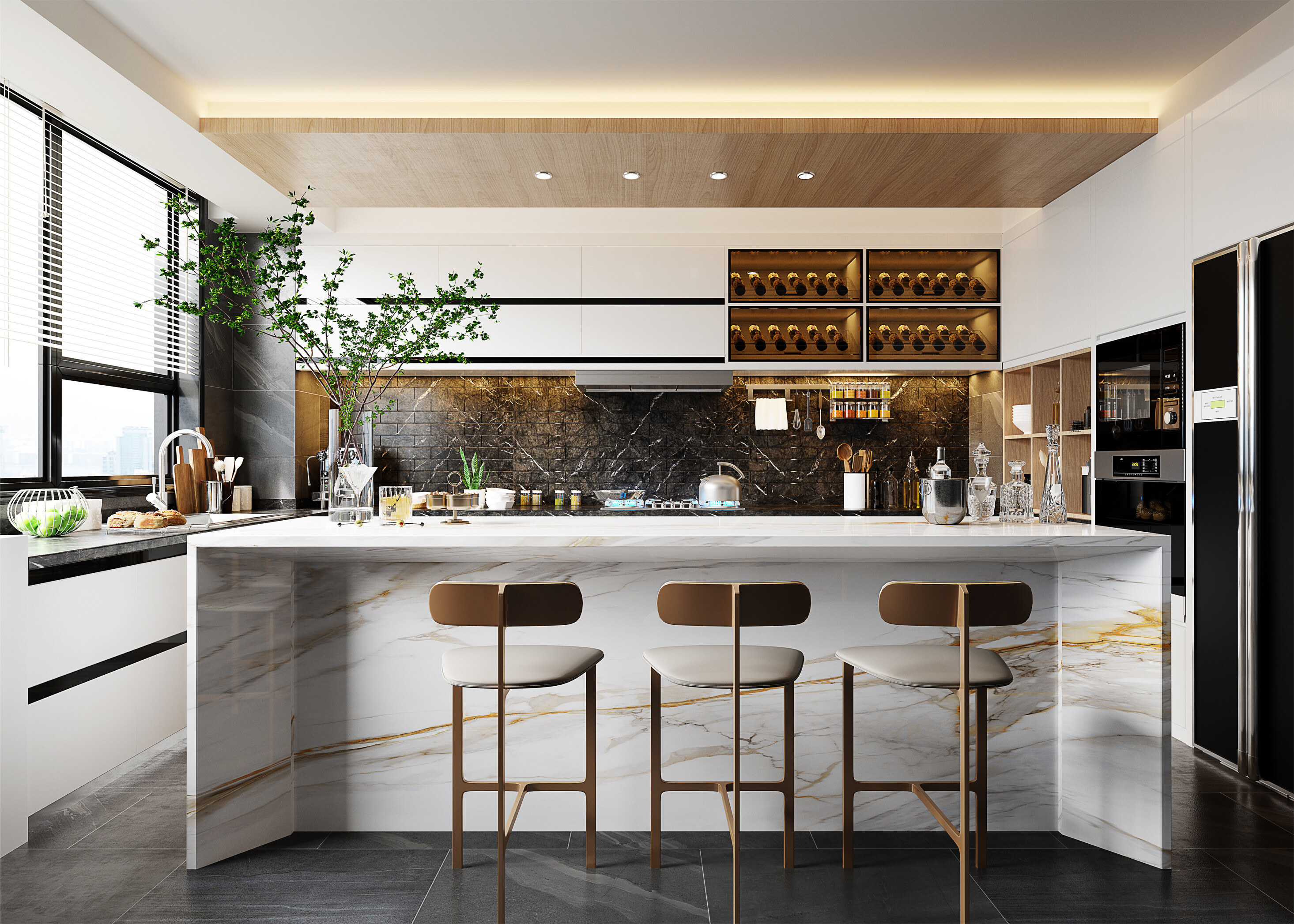 Classic modern bar designer decorative island custom apartment hotel villa kitchen island